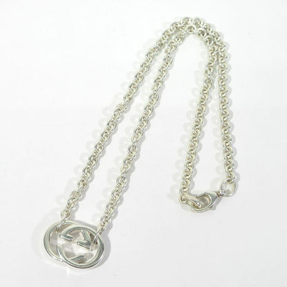 GUCCI Necklace Pendant Interlocking G Silver 925 Women Accessory Authentic