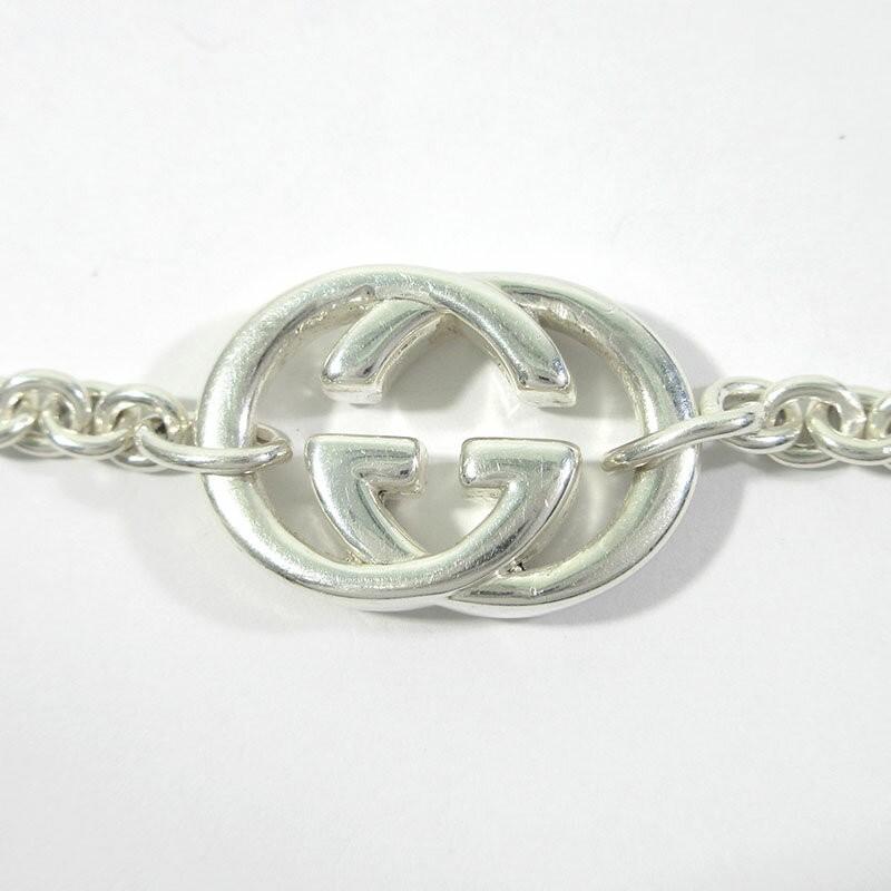 GUCCI Necklace Pendant Interlocking G Silver 925 Women Accessory Authentic