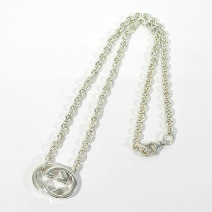 GUCCI Necklace Pendant Interlocking G Silver 925 Women Accessory Authentic