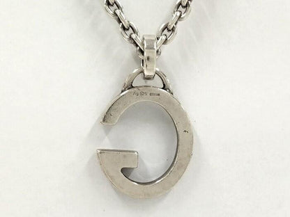 GUCCI Necklace Pendant G Logo Silver 925 Women Accessory Authentic