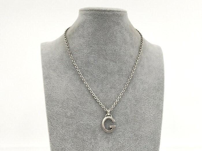 GUCCI Necklace Pendant G Logo Silver 925 Women Accessory Authentic