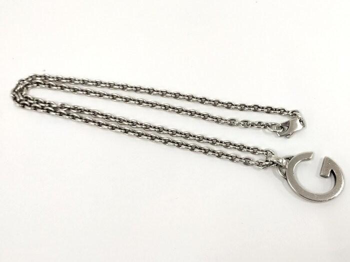GUCCI Necklace Pendant G Logo Silver 925 Women Accessory Authentic