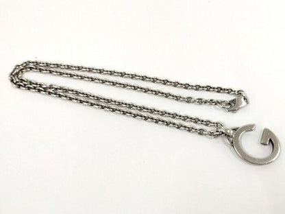 GUCCI Necklace Pendant G Logo Silver 925 Women Accessory Authentic