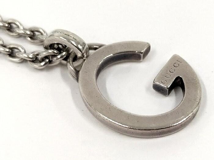 GUCCI Necklace Pendant G Logo Silver 925 Women Accessory Authentic