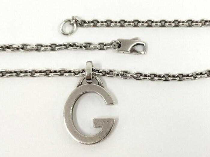 GUCCI Necklace Pendant G Logo Silver 925 Women Accessory Authentic