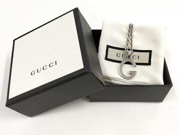GUCCI Necklace Pendant G Logo Silver 925 Women Accessory Authentic