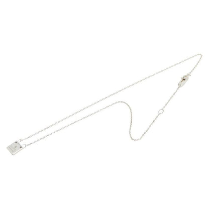 GUCCI Necklace Pendant Square Plate Logo Silver 925 Women Accessory Authentic
