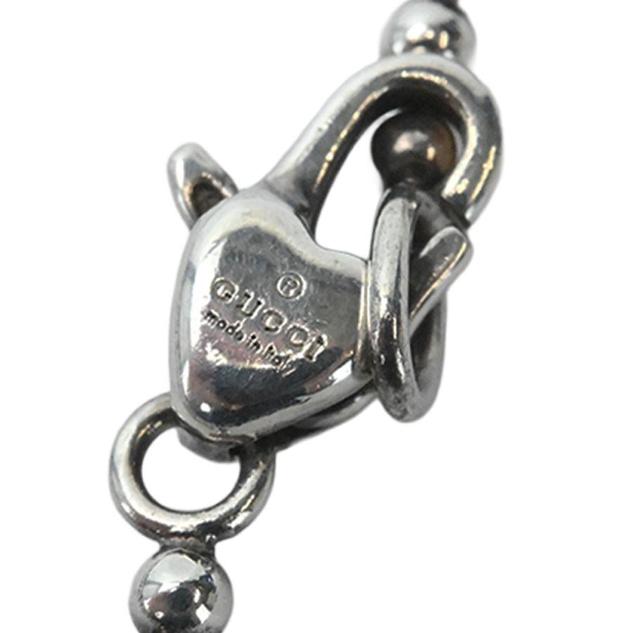 GUCCI Necklace Pendant Interlocking G Heart Silver Ag925 Women Accessory Auth
