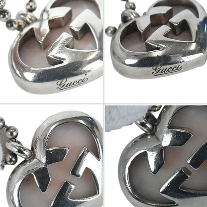 GUCCI Necklace Pendant Interlocking G Heart Silver Ag925 Women Accessory Auth