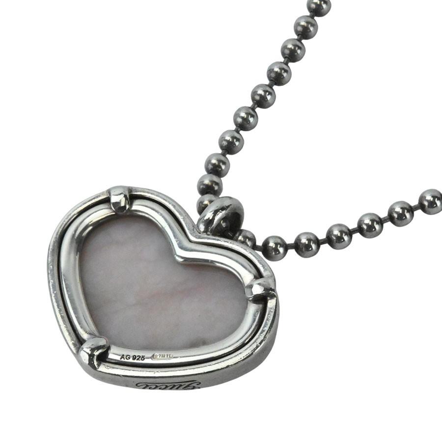 GUCCI Necklace Pendant Interlocking G Heart Silver Ag925 Women Accessory Auth