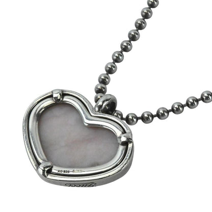 GUCCI Necklace Pendant Interlocking G Heart Silver Ag925 Women Accessory Auth
