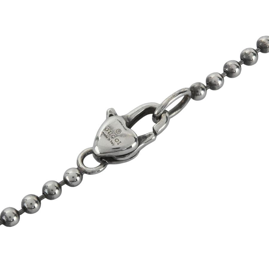 GUCCI Necklace Pendant Interlocking G Heart Silver Ag925 Women Accessory Auth