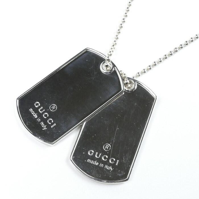 GUCCI Necklace Pendant Silver 925 Men Accessory Authentic