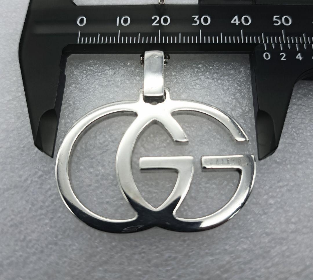 GUCCI Necklace Pendant Interlocking GG Silver 925 Unisex Accessory Authentic