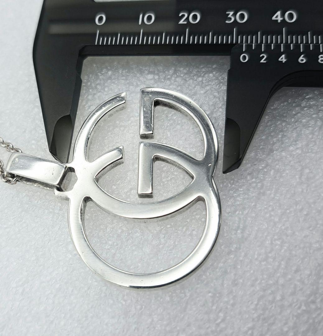 GUCCI Necklace Pendant Interlocking GG Silver 925 Unisex Accessory Authentic