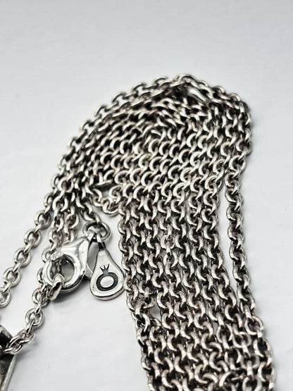 GUCCI Necklace Pendant Interlocking GG Silver 925 Unisex Accessory Authentic
