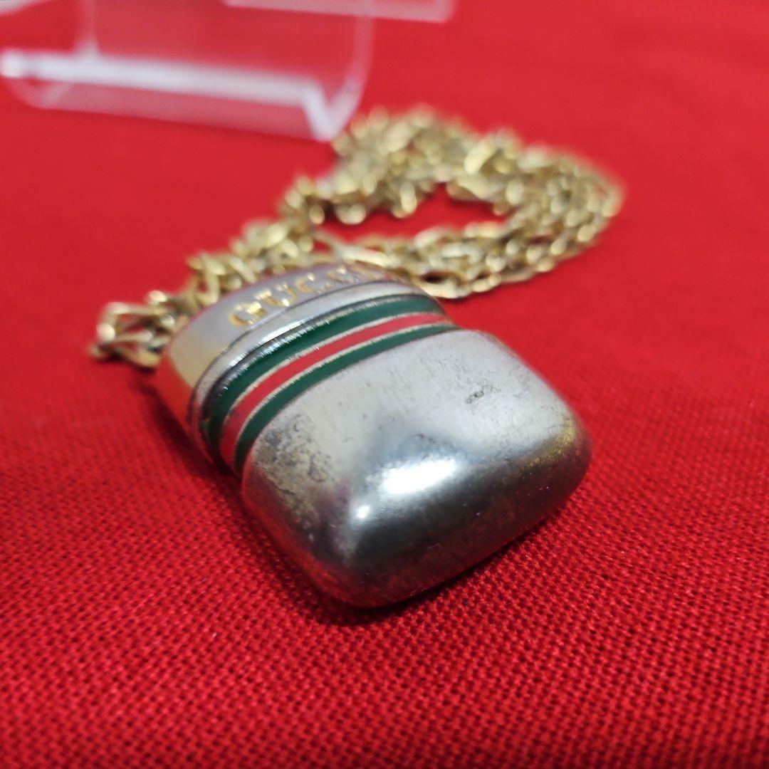 GUCCI long bottle Necklace Pendant Gold Green Red Women Accessory Authentic
