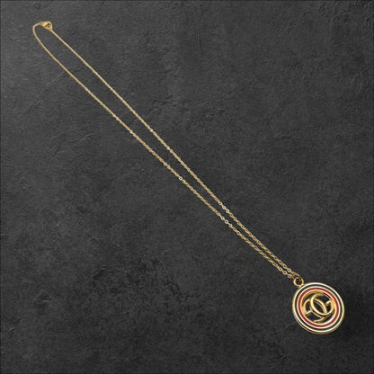 GUCCI Necklace Pendant GG Logo Gold Women Accessory Authentic