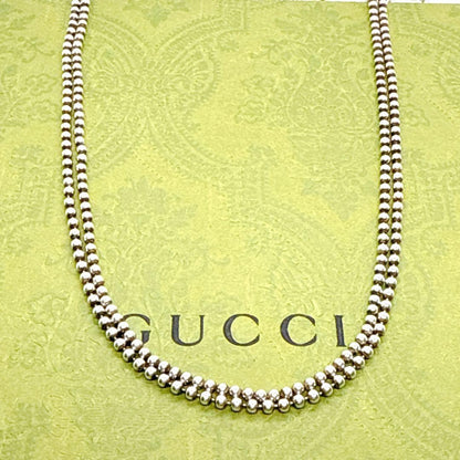 GUCCI Necklace Pendant Heart Ball Chain Silver 925 Women Accessory Authentic