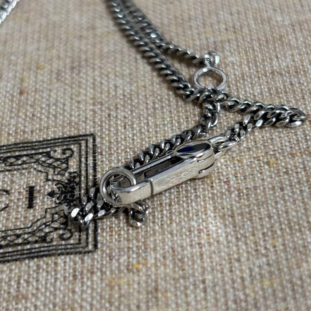 GUCCI Necklace Pendant Diamante Plate Silver 925 Women Accessory Authentic