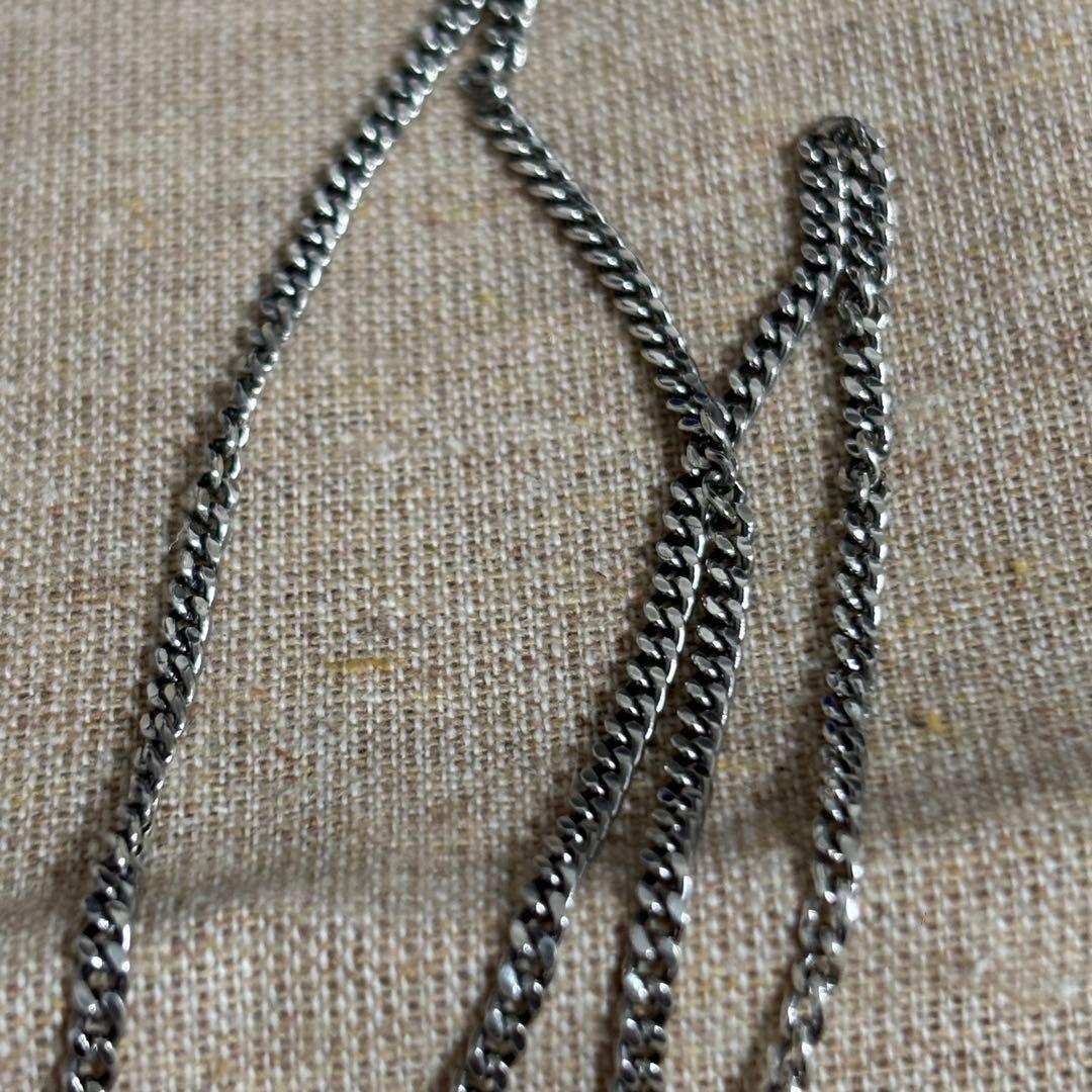 GUCCI Necklace Pendant Diamante Plate Silver 925 Women Accessory Authentic