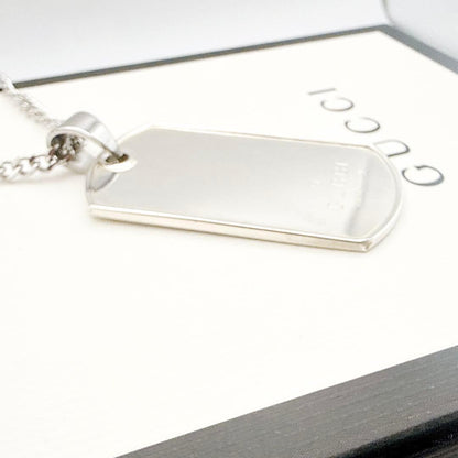 GUCCI Necklace Pendant plate Silver Men's Accessory Authentic