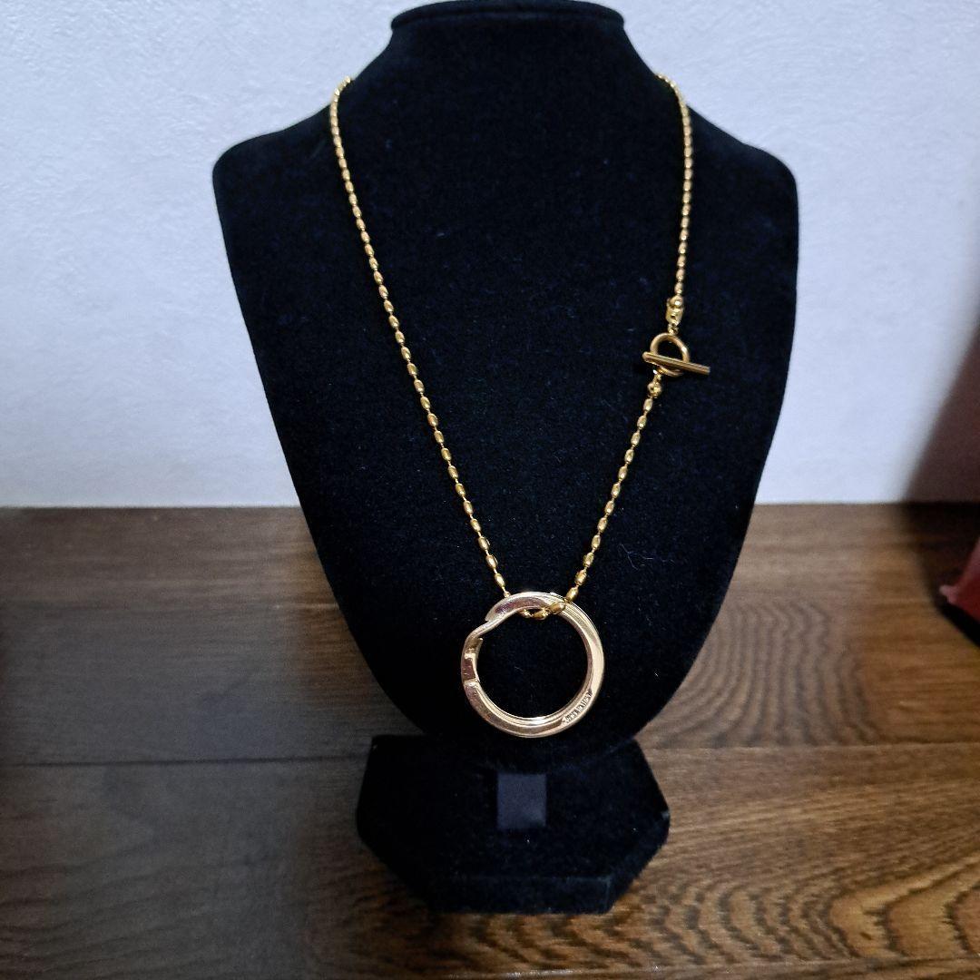 GUCCI Necklace Pendant Gold ring Men's Accessory Authentic