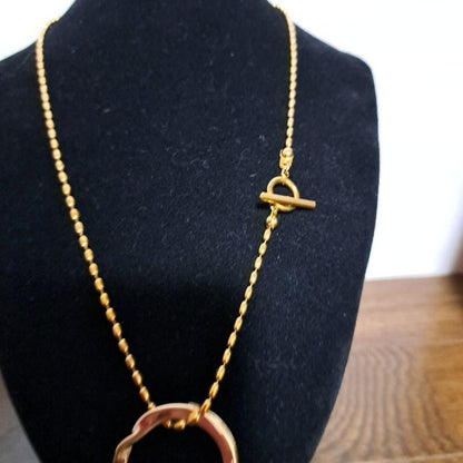 GUCCI Necklace Pendant Gold ring Men's Accessory Authentic