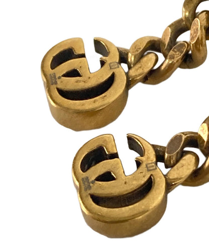 GUCCI Earrings Clear Stone GG Gold Women Accessory Authentic