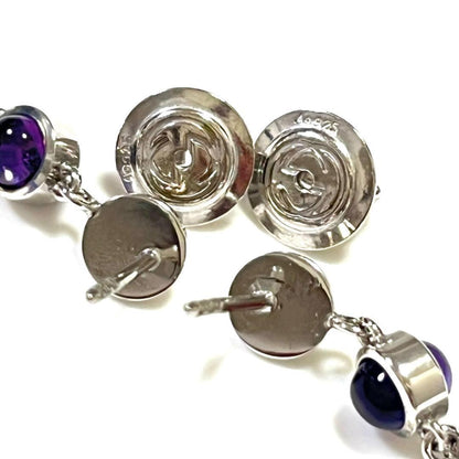 GUCCI Earrings Heart amethyst Silver 925 Women Accessory Authentic