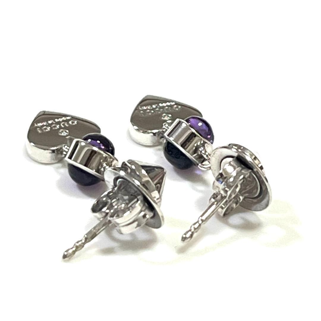 GUCCI Earrings Heart amethyst Silver 925 Women Accessory Authentic