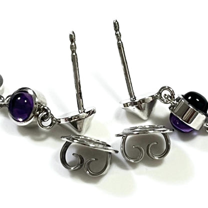 GUCCI Earrings Heart amethyst Silver 925 Women Accessory Authentic