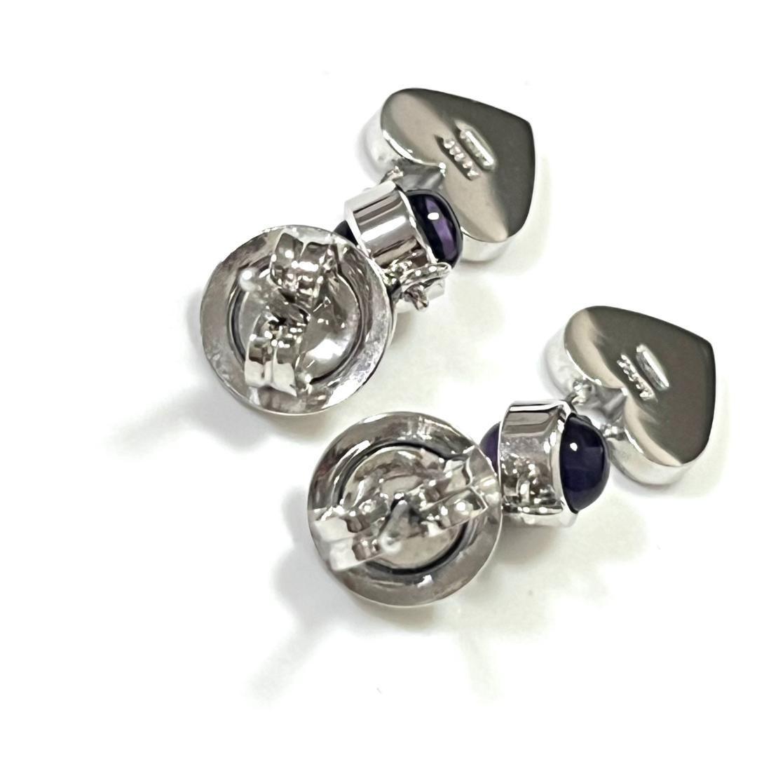 GUCCI Earrings Heart amethyst Silver 925 Women Accessory Authentic