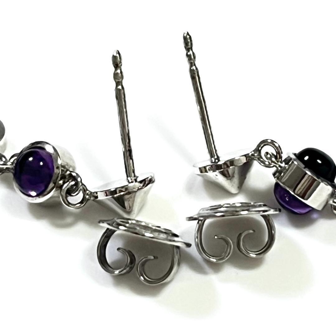 GUCCI Earrings Heart amethyst Silver 925 Women Accessory Authentic