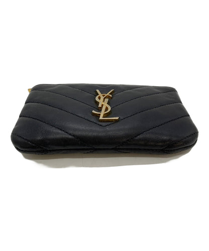 Saint Laurent Coin Case Card Holder Wallet Purse Compact YSL Cassandra Black