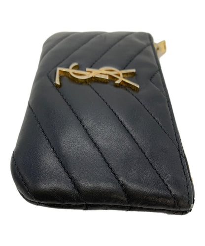 Saint Laurent Coin Case Card Holder Wallet Purse Compact YSL Cassandra Black