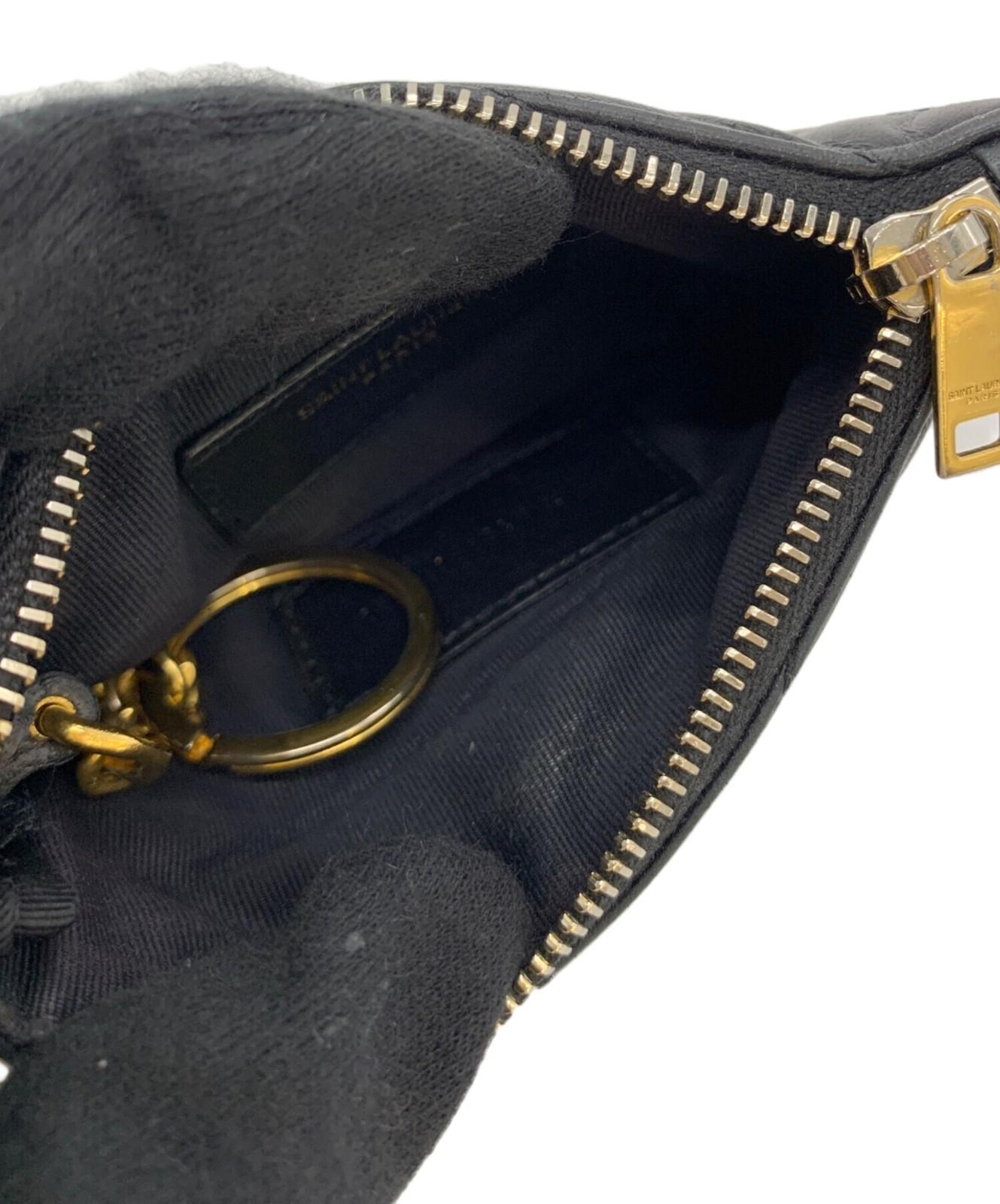 Saint Laurent Coin Case Card Holder Wallet Purse Compact YSL Cassandra Black