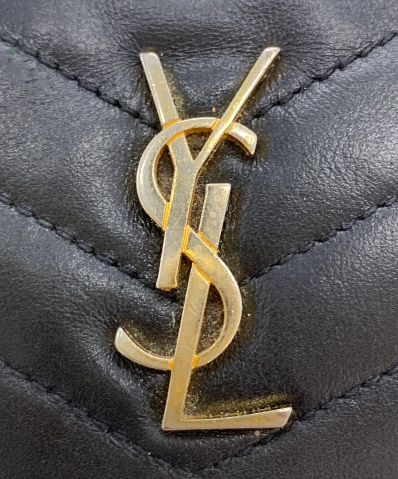 Saint Laurent Coin Case Card Holder Wallet Purse Compact YSL Cassandra Black