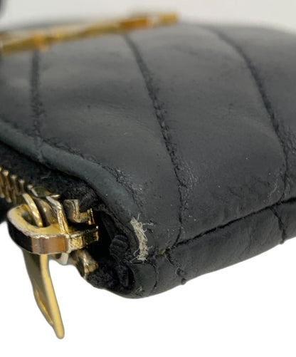 Saint Laurent Coin Case Card Holder Wallet Purse Compact YSL Cassandra Black