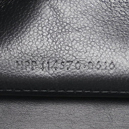 Saint Laurent Round Zip Long Wallet Purse YSL Cassandra Leather Black Auth