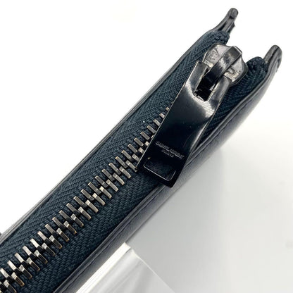 Saint Laurent Flap Wallet Long Purse YSL Cassandra Leather Dark Navy Authentic