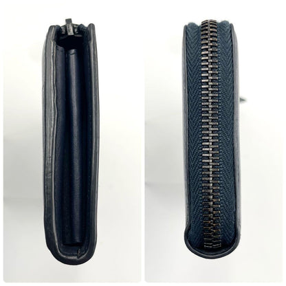 Saint Laurent Flap Wallet Long Purse YSL Cassandra Leather Dark Navy Authentic