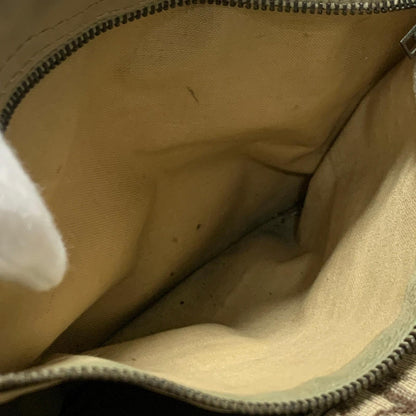 Christian Dior Boston Bag Trotter Handbag Purse Brown Canvas Leather Authentic