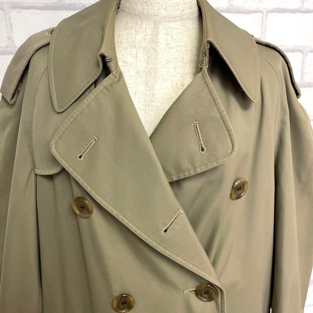 Aquascutum Trench Coat Club Check FREE SIZE Khaki Authentic