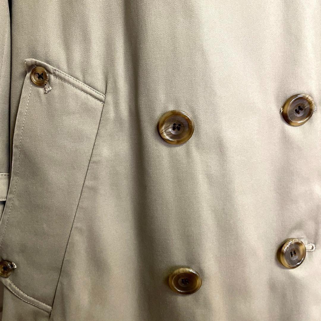 Aquascutum Trench Coat Club Check FREE SIZE Khaki Authentic