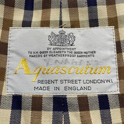 Aquascutum Trench Coat Club Check FREE SIZE Khaki Authentic