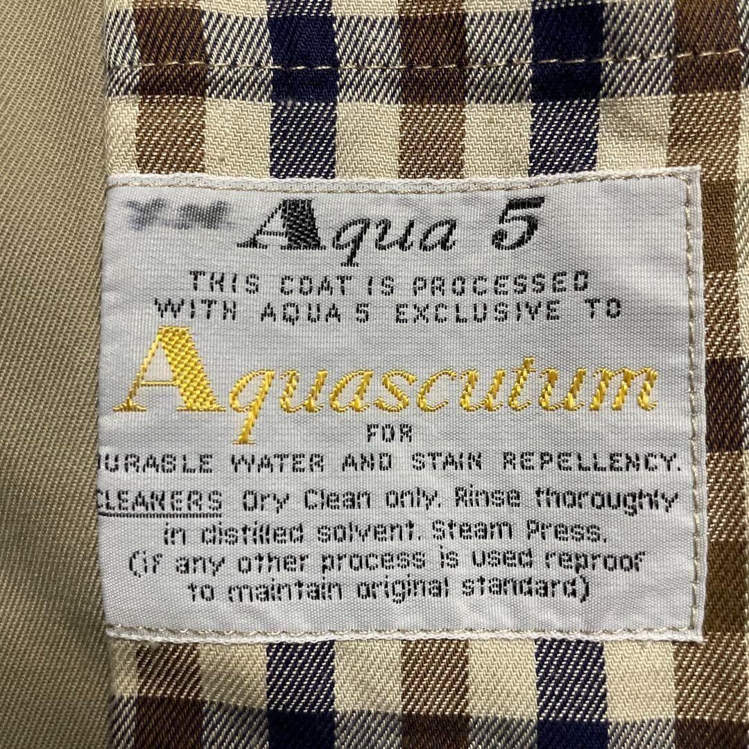 Aquascutum Trench Coat Club Check FREE SIZE Khaki Authentic