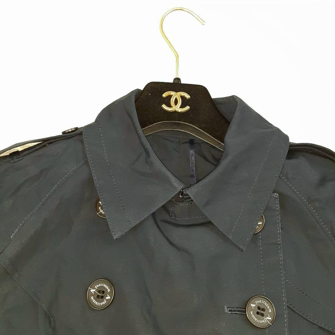 Aquascutum Trench Coat Asian fit XL 42 US size L Navy Authentic