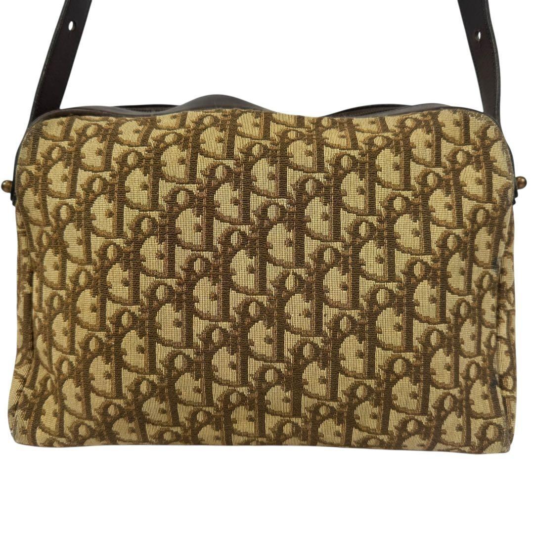 Christian Dior Shoulder Bag Purse CD Trotter Canvas Khaki Authentic