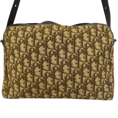 Christian Dior Shoulder Bag Purse CD Trotter Canvas Khaki Authentic